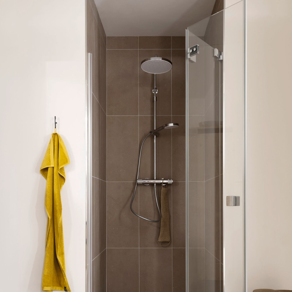 Schöner Wohnen Duschsystem mit Thermostat Glaia Wassersparend chrom
