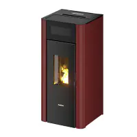 FreePoint Pelletofen AMARANTO 9 Stahlverkleidung bordeaux 25 - 85 kW
