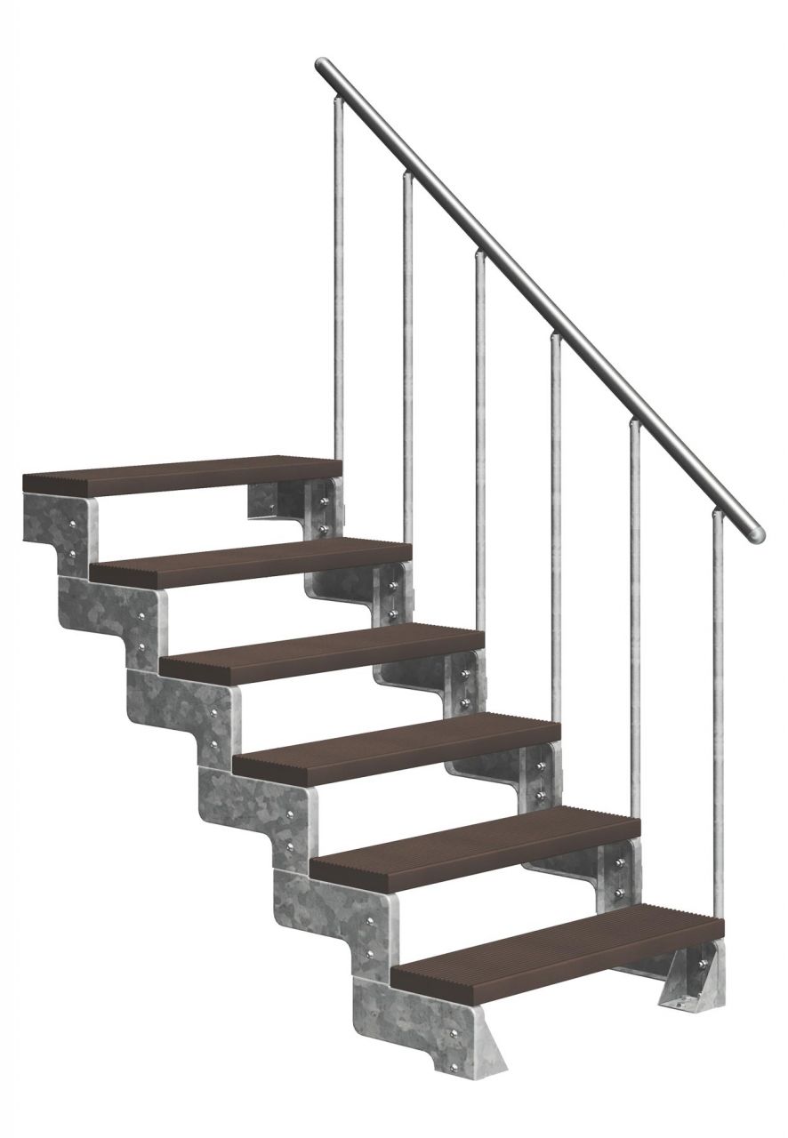 Dolle Außentreppe Gardentop 6 Stufen mit Geländer, Breite 100 cm, Trimax, braun GLO781602569