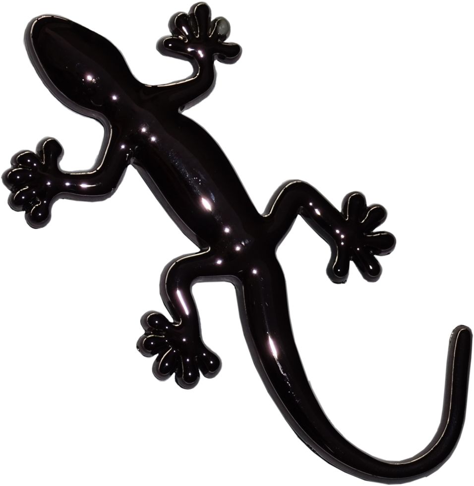 Hermann Schütz Relief-Chrome-Tattoo Gecko schwarz 100x50mm