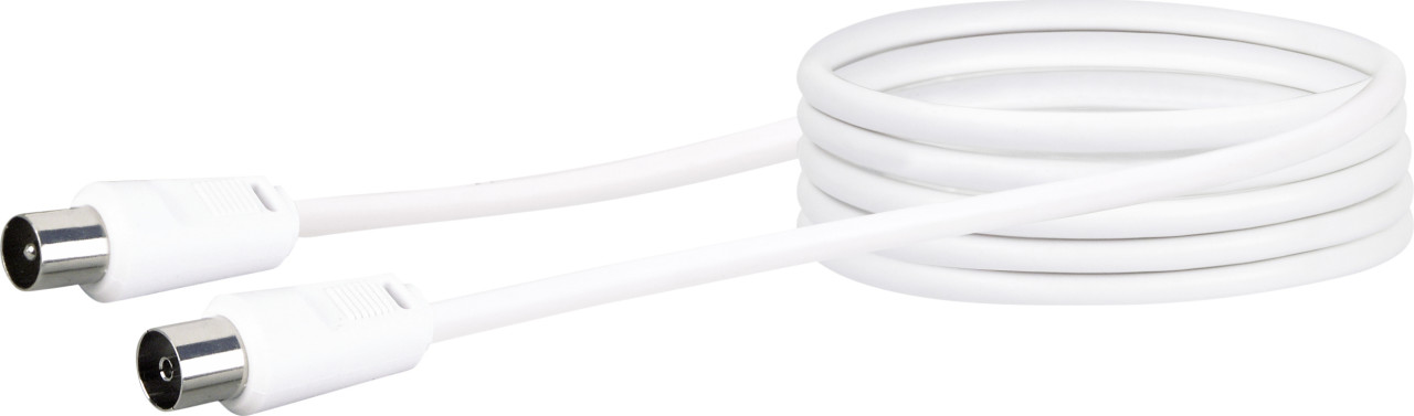 Schwaiger Antennen Anschlusskabel KVK230 052 (75dB) weiß, 3,0m, 1x IEC Stecker / 1x IEC Buchse