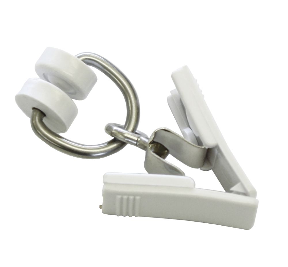 Gardinia T-Rollring mit Klammer 20 Stück, weiß