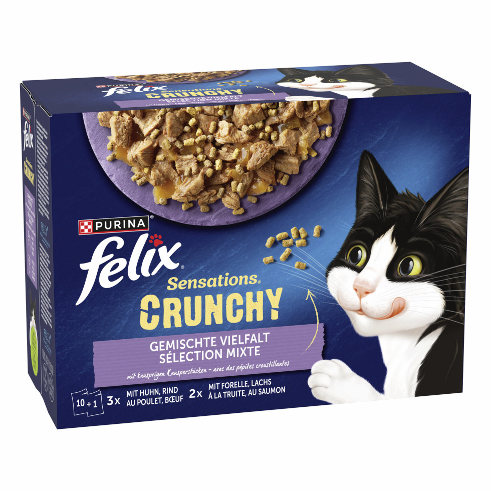 Felix Sensations Crunchy Geschmacksvielfalt mit Gemüse 10x 85g