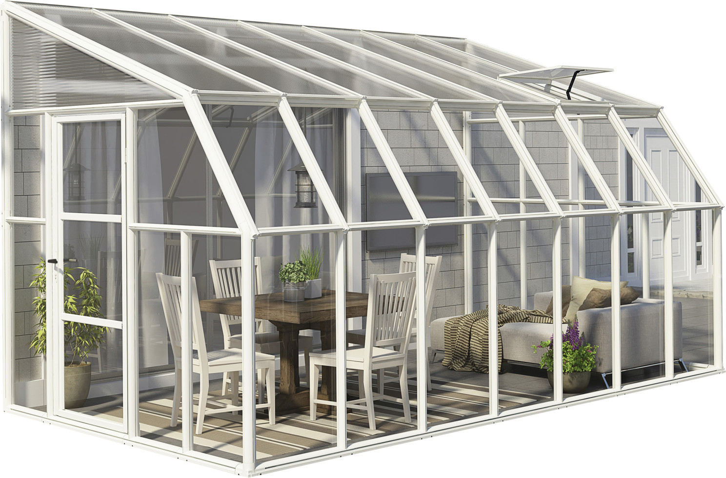 Canopia Gewächshaus Sun Room PVC weiß 446 x 257 cm kaufen | Globus Baumarkt