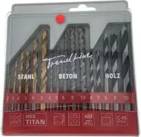 TrendLine Bohrer-Sortiment 16-teilig für Metall, Beton & Holz