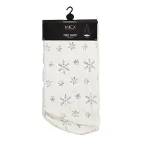 Mica Decorations Deko Baumrock Schneeflocke Ø 120 cm weiß holzoptik