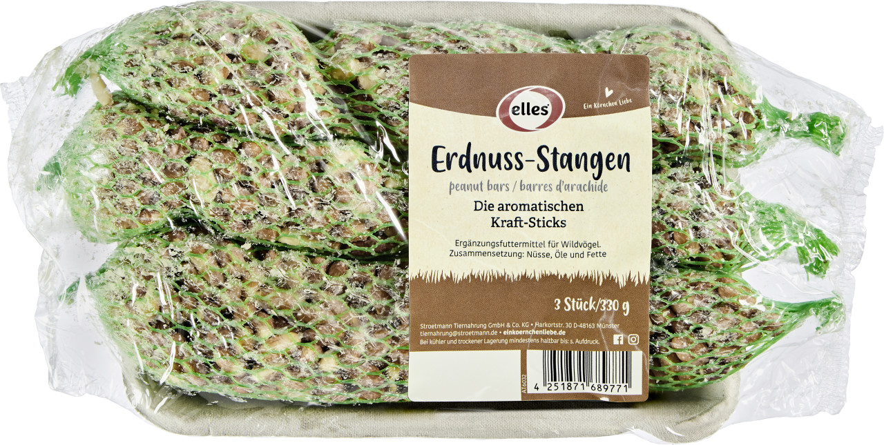 Elles Wildvogelfutter Erdnuss-Stangen 3 Stück GLO629100191