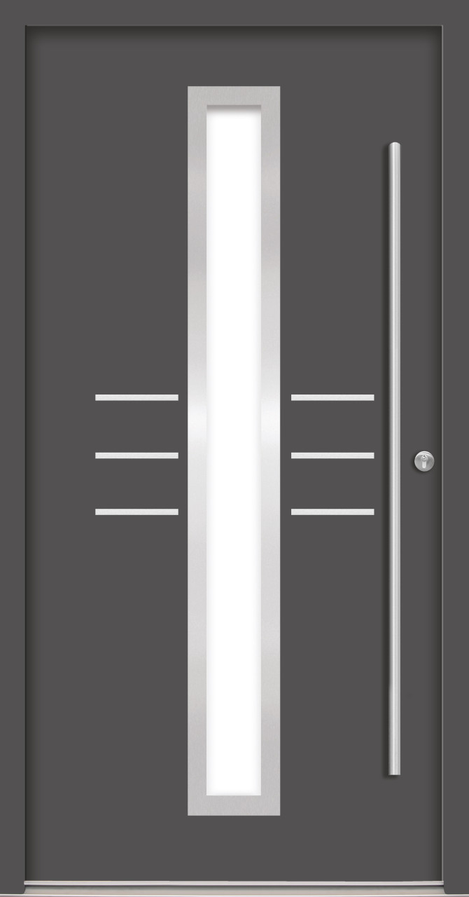 Splendoor Haustür Passivedoor Premium B07 Anthrazit DIN Rechts 110 x 210 cm