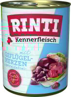 Rinti Kennerfleisch Hundenassfutter Adult 800 g Geflügelherzen bei Kartonabnahme