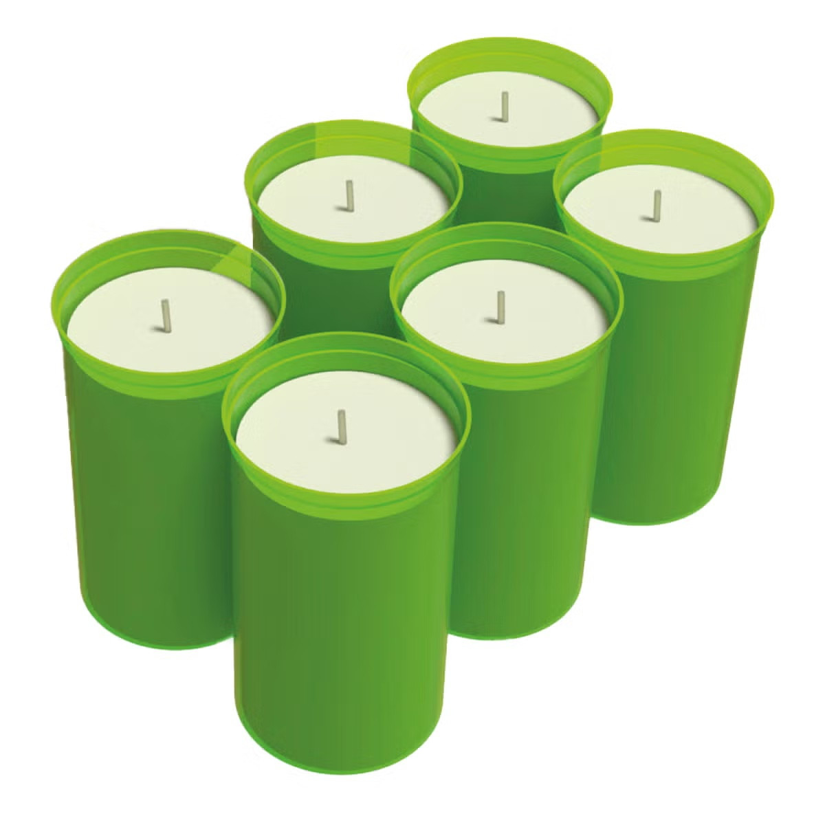 Bio Green Kerzen Öko Ø 6,3 x 10 cm für Gewächshäuser grün/weiß 6er Pack