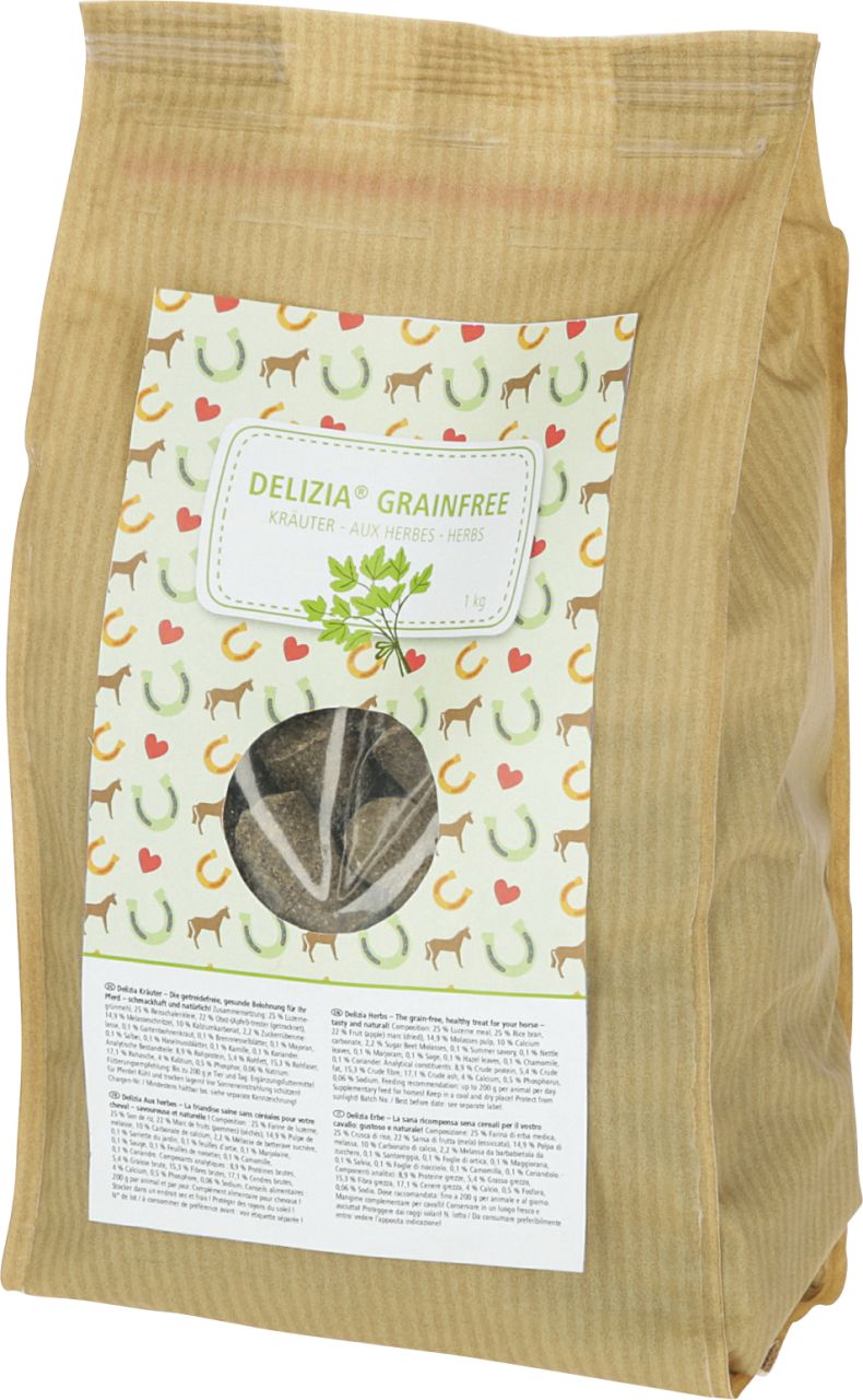 Kerbl Delizia Kräuter getreidefrei Pferdefutter1 kg GLO629600169