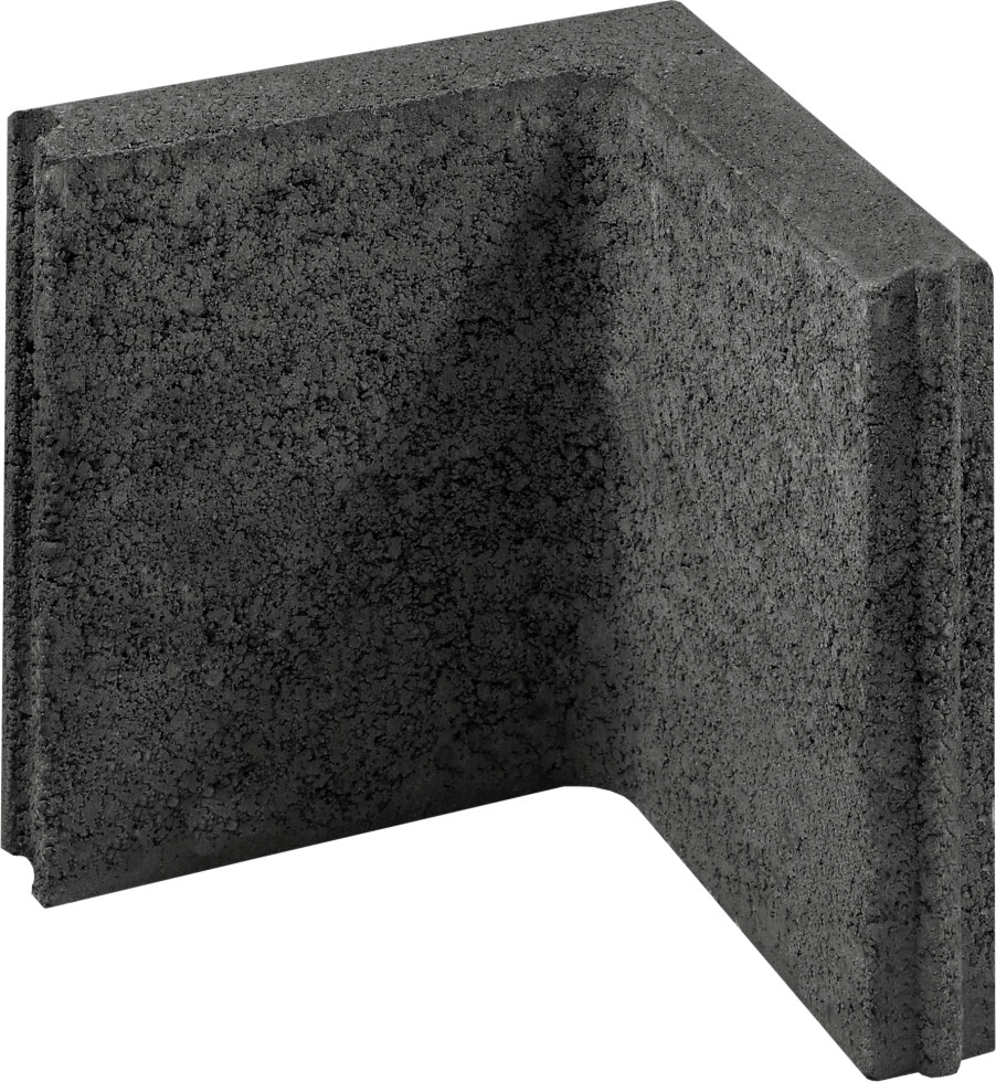Kann Randstein Ecke mit Nut und Feder 25 x 25 x 5 cm anthrazit kaufen
