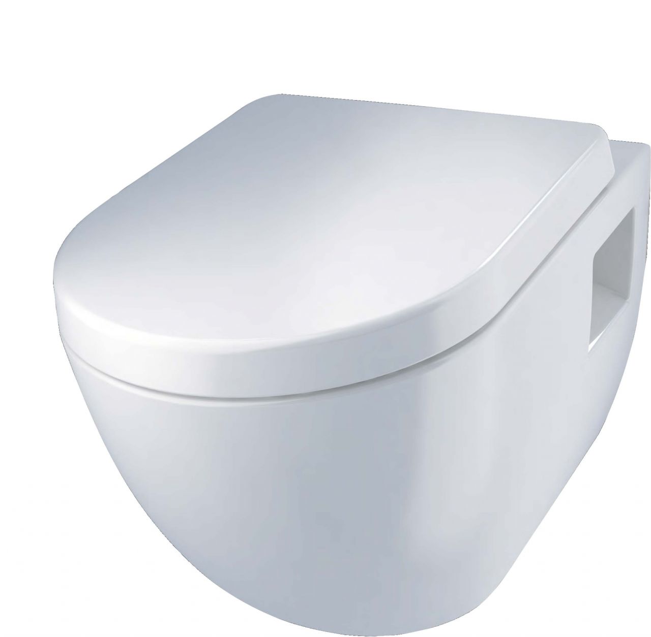 Primaster Wand WC spülrandlos Lea Tiefspüler weiß inkl. WC Sitz