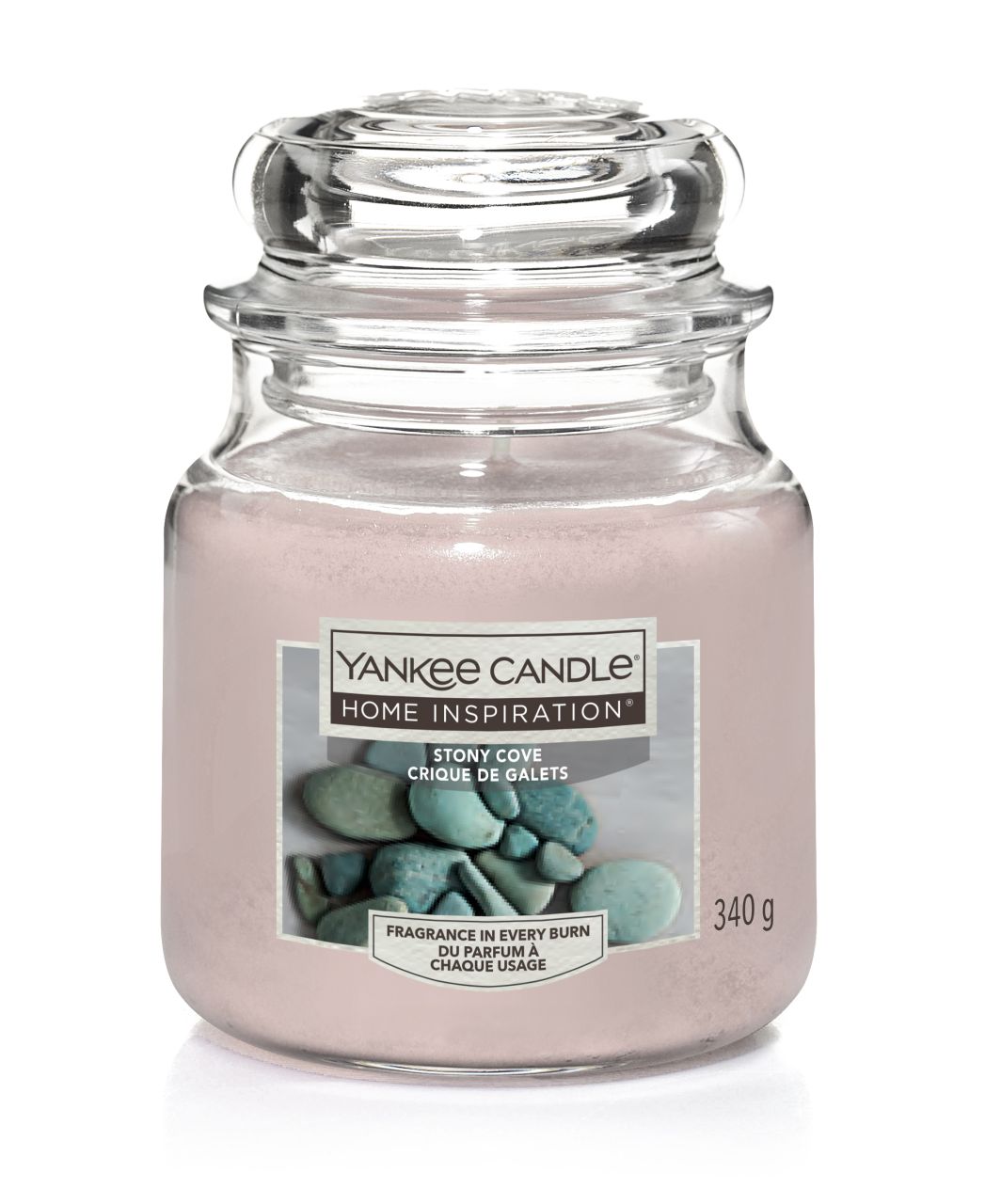 Yankee Candle Duftkerze Mittleres Glas Stony Cove 340g, grau