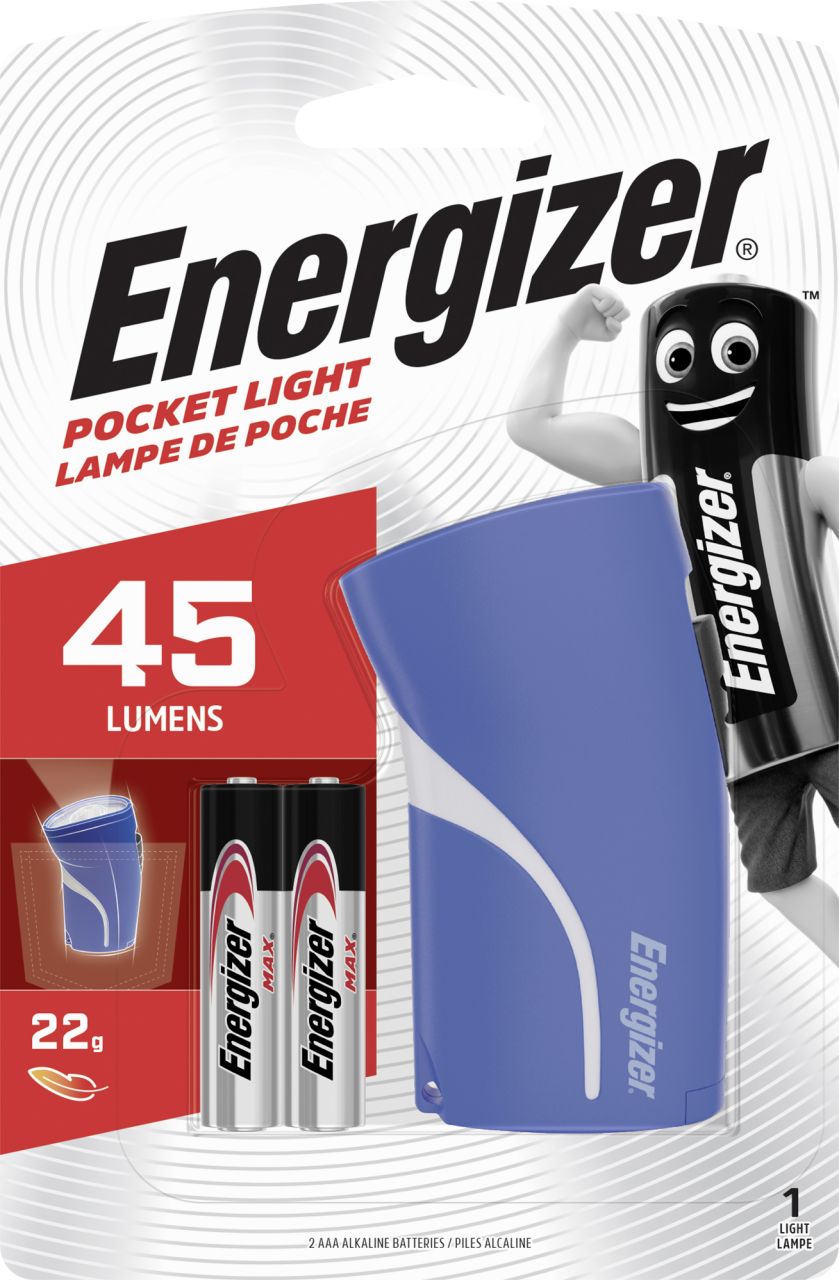 Energizer Taschenlampe Pocket LED 2x AAA Batterien, 8 lm, blau