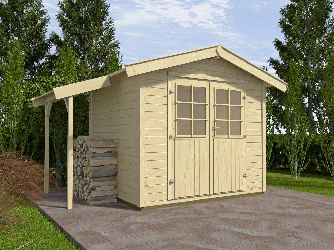 Weka Gartenhaus Finnja 296 x 205 cm natur mit Fußboden kaufen Globus