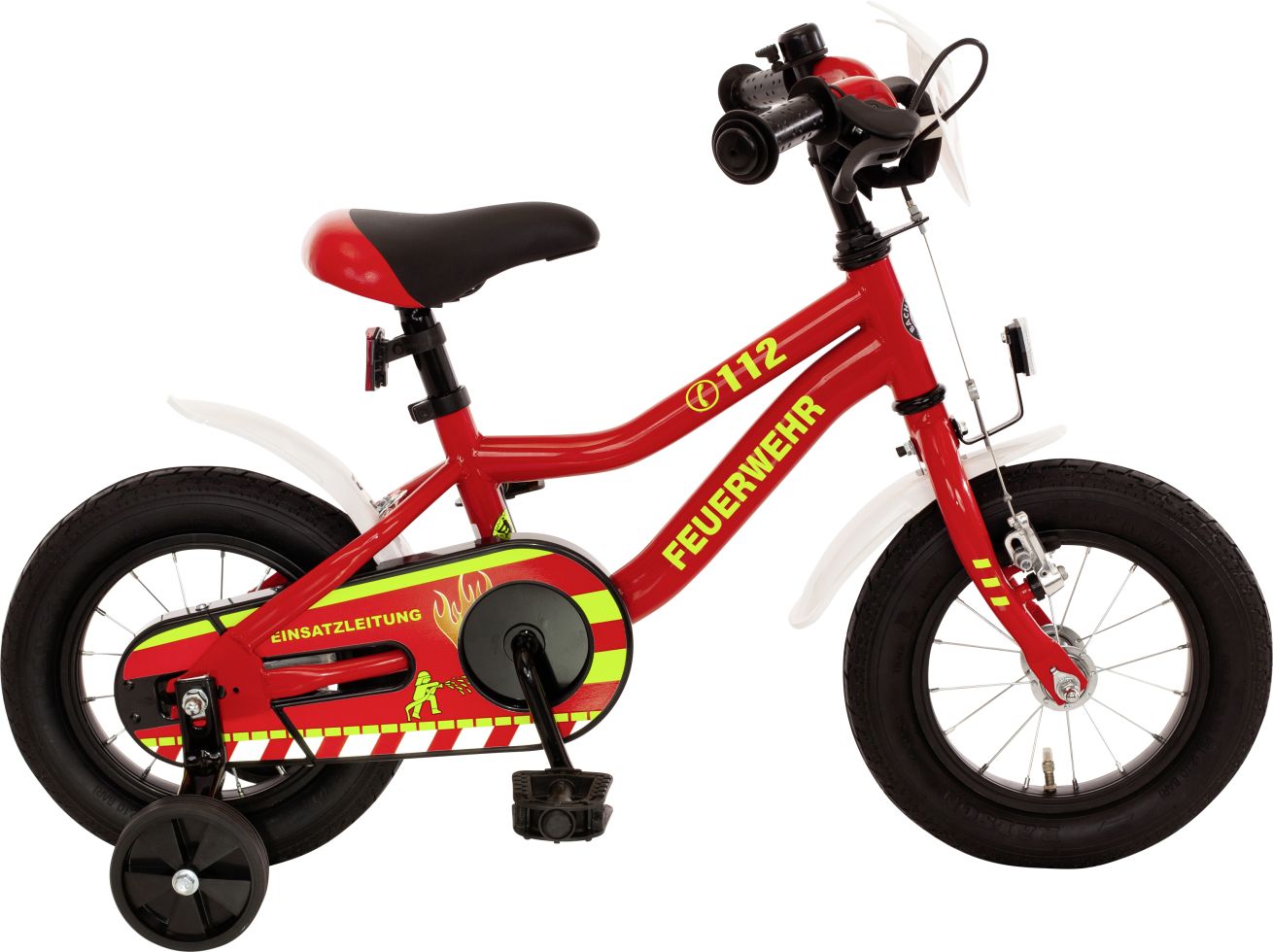 Bachtenkirch Kinderfahrrad Feuerwehr Kuma 12,5 Zoll rot weiß GLO664012575