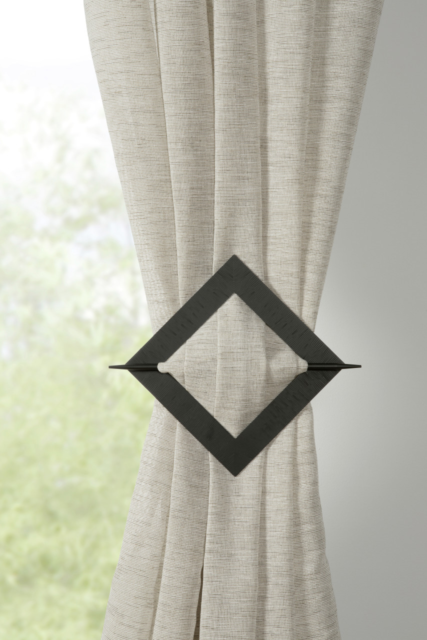Gardinia Raffhalter für Vorhänge Uranus 14,5 x 14,5 cm schwarz-matt