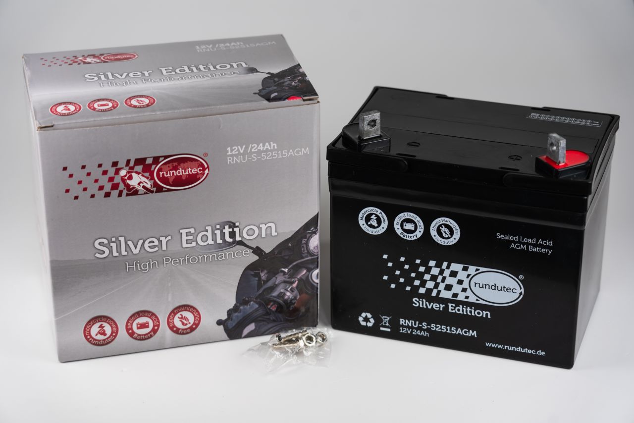 rundutec Motorradbatterie S-52515AGM Silver Edition 12V 24Ah GLO680456054
