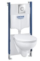 Grohe Wand-WC Komplettset Solido Compact chrom / alpinweiß, 5in1 Set