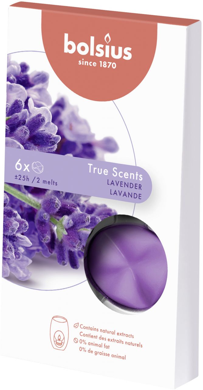 Bolsius Aromatic Wax Melts Lavendel, 6er Pack GLO660209090