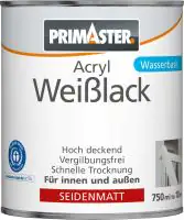 Primaster Acryl Weißlack 750 ml seidenmatt
