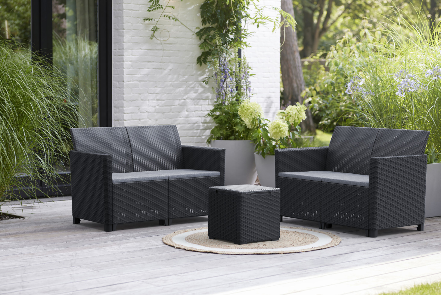 Keter Gartenmöbel-Set Marie Kunststoff in Rattan-Optik