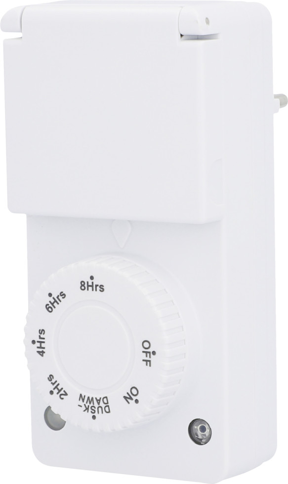 Unitec Elektro Zeitschaltuhr Countdown- und Dämmerungsfunktion weiß mechanisch, weiß, IP44 GLO775260220