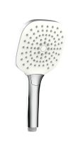 Primaster Handbrause 3 Strahlarten Water Spray quadratisch chrom-weiß mit Wasserspareinsatz
