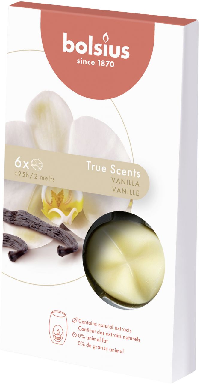 Bolsius Aromatic Wax Melts Vanille, 6er Pack GLO660209076