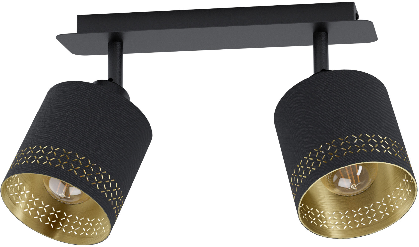 Eglo 2er Spot Esteperra schwarz-gold 33,5 x 9 cm E27