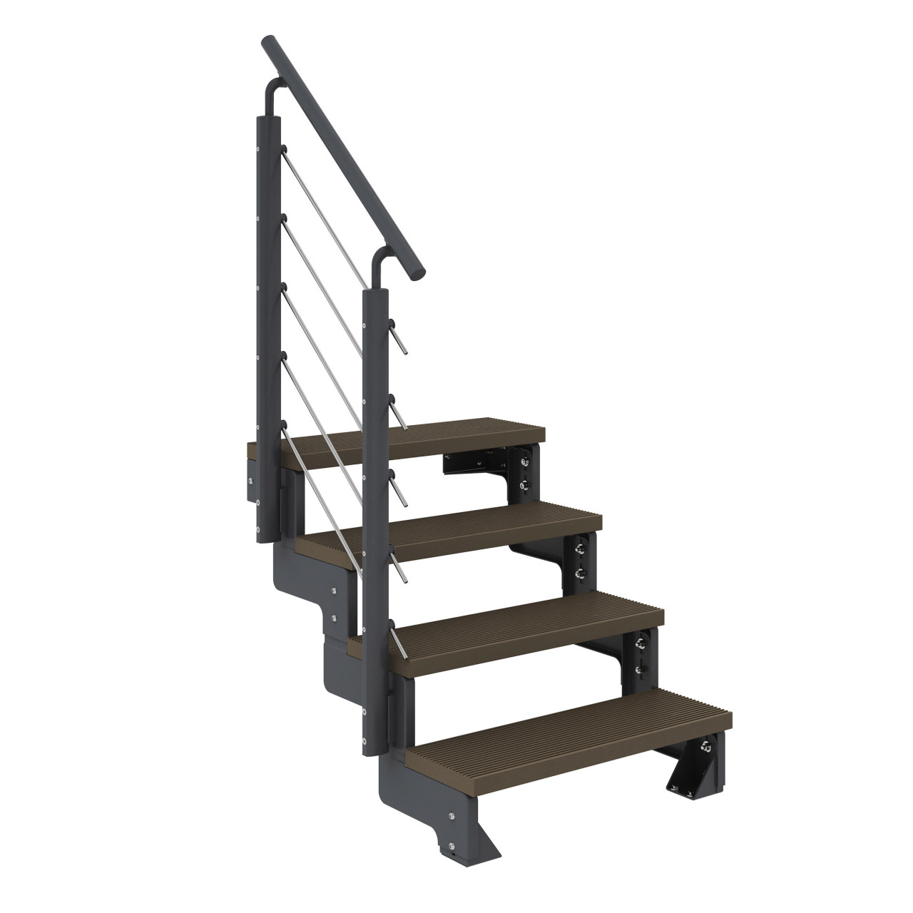 Dolle Außentreppe Trimax Gardentop 4 Stufen 80 cm inkl. einseitigem Geländer dunkelbraun