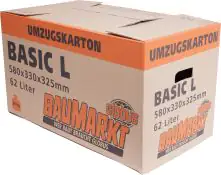 Globus Umzugskarton Basic L Innenmaß: 58 x 33 x 32,5 cm