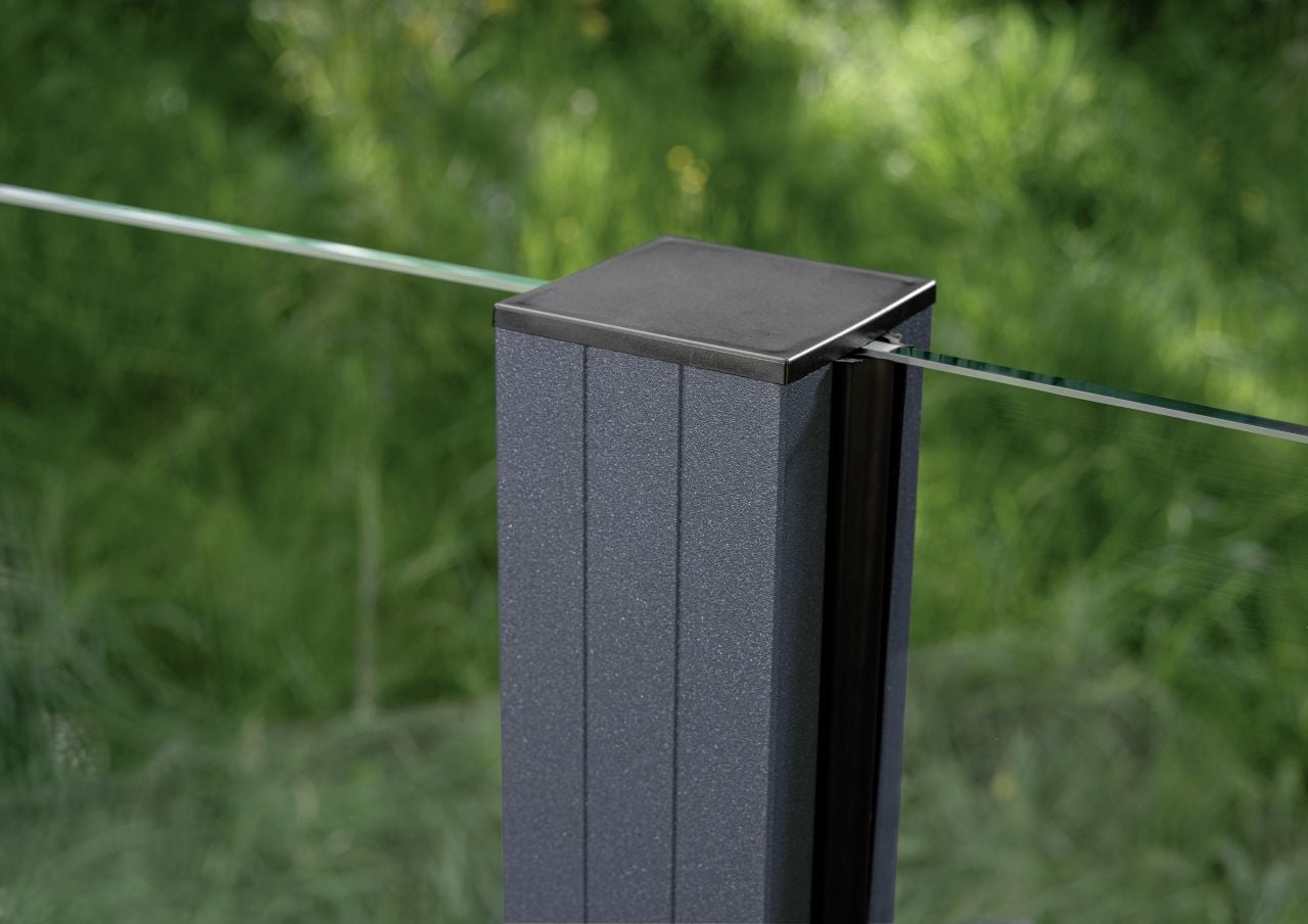 Ambiente Aluminium-Pfosten 240 cm, 68 x 68 mm, Anthrazit Struktur 7016