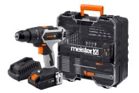Meister Akku-Bohrschrauber-Set Mobile Werkstatt 20 V Akku, Ladegerät & Zubehör