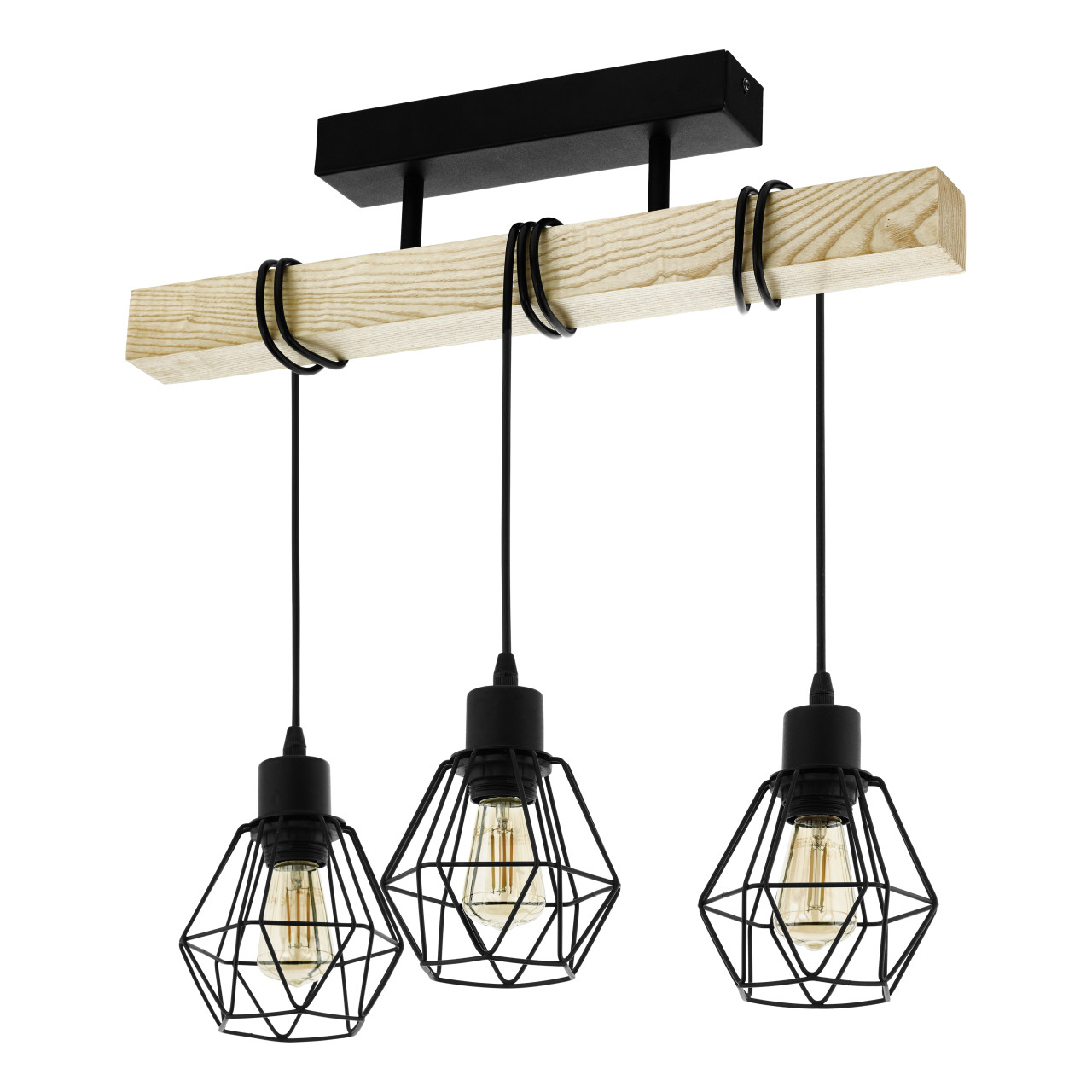 Eglo Pendelleuchte Townshend 5 schwarz braun 55 x 20 x 36 cm
