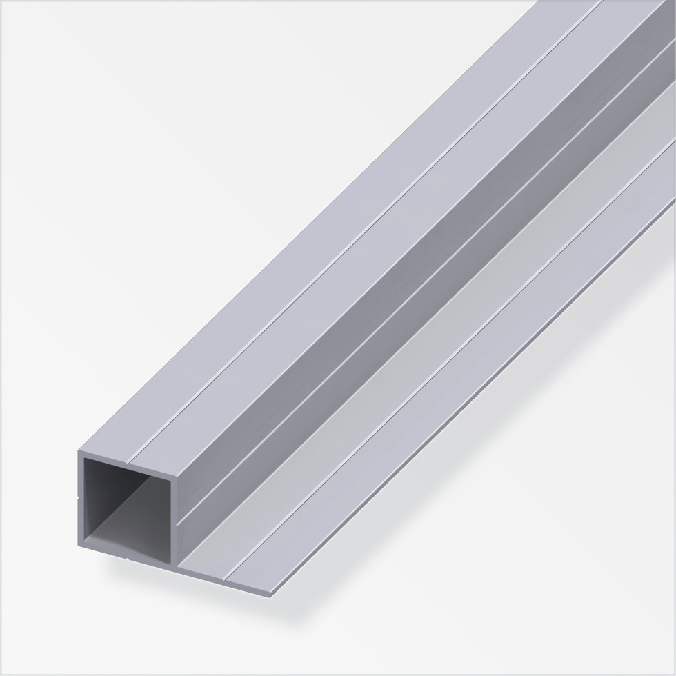 alfer Quadratrohr, 1 Schenkel 1 m, 19.5 x 37.5 x 1.5 mm Alu roh blank