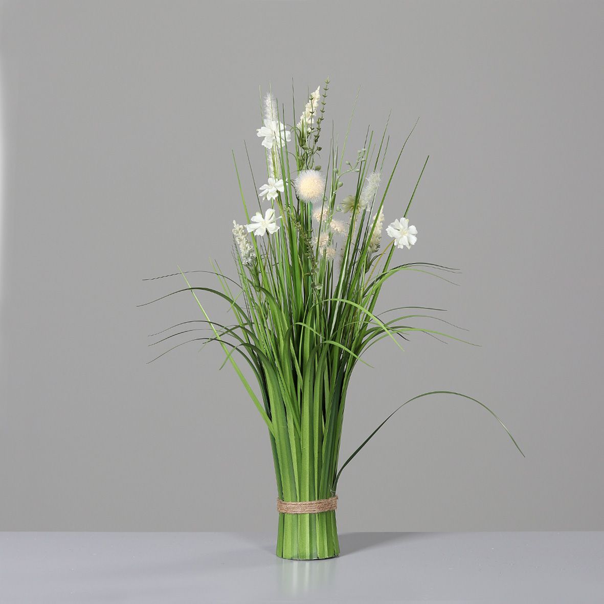 DPI künstliche Wiesenblumen Stehgras mit Blüten creme 65 cm GLO660754791