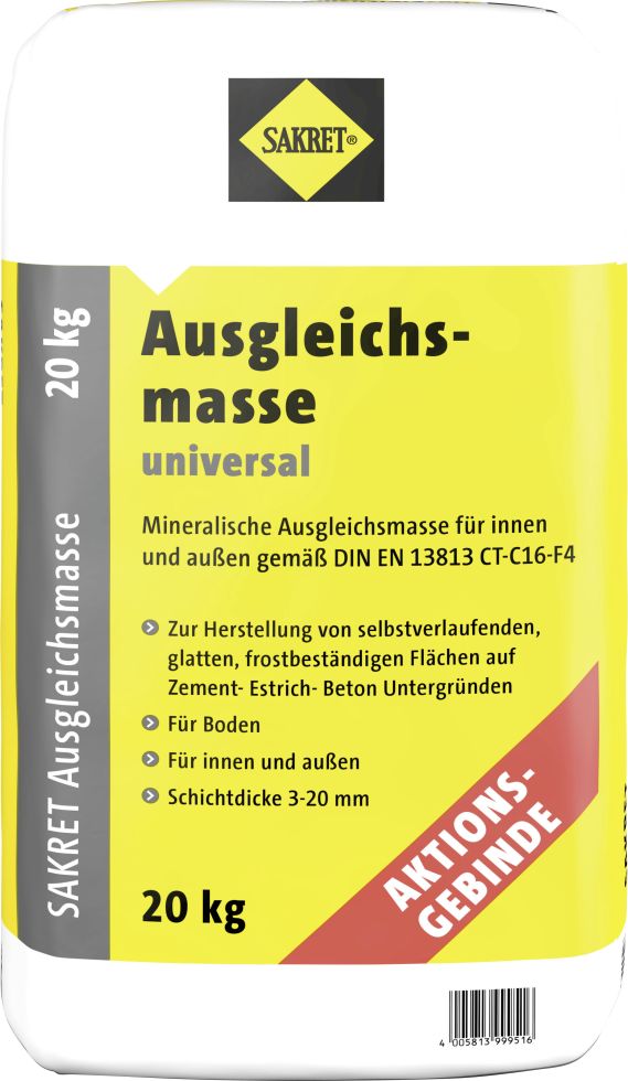 Sakret Ausgleichsmasse universal 20 kg Sack Aktion kaufen Globus Baumarkt