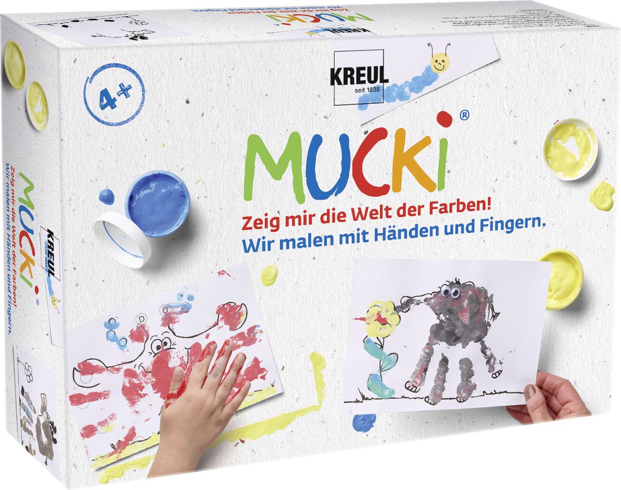 Kreul Fingerfarbe Mucki Wir malen mit Händen und Fingern 5 x 50 ml GLO663401379
