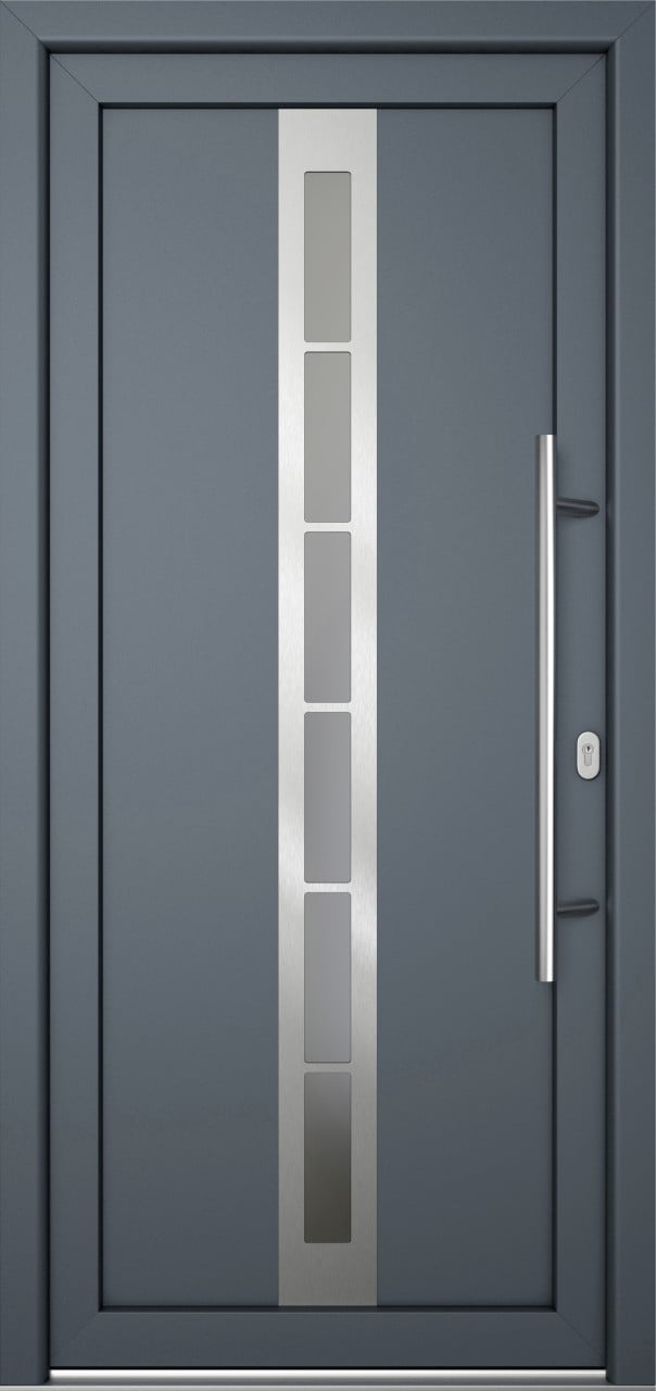 Meeth Haustür Signum Pro PVC Modell 38 88 x 200 cm DIN Rechts weiß/titan