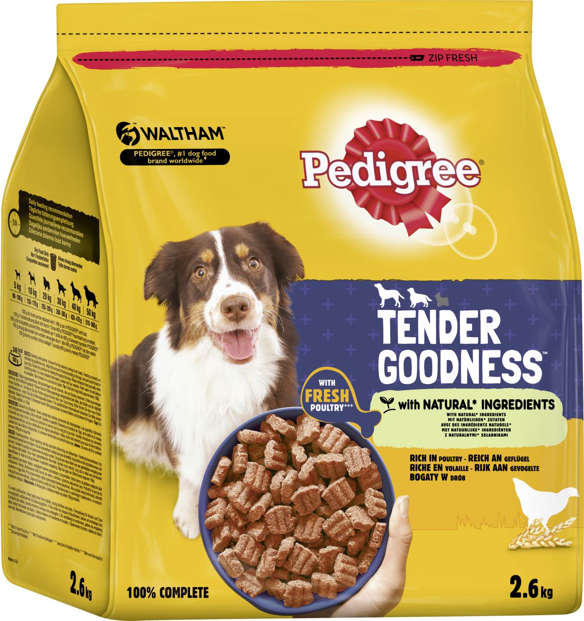 Pedigree Tender Goodness Adult mit Geflügel Hundefutter 2,6kg GLO629307659