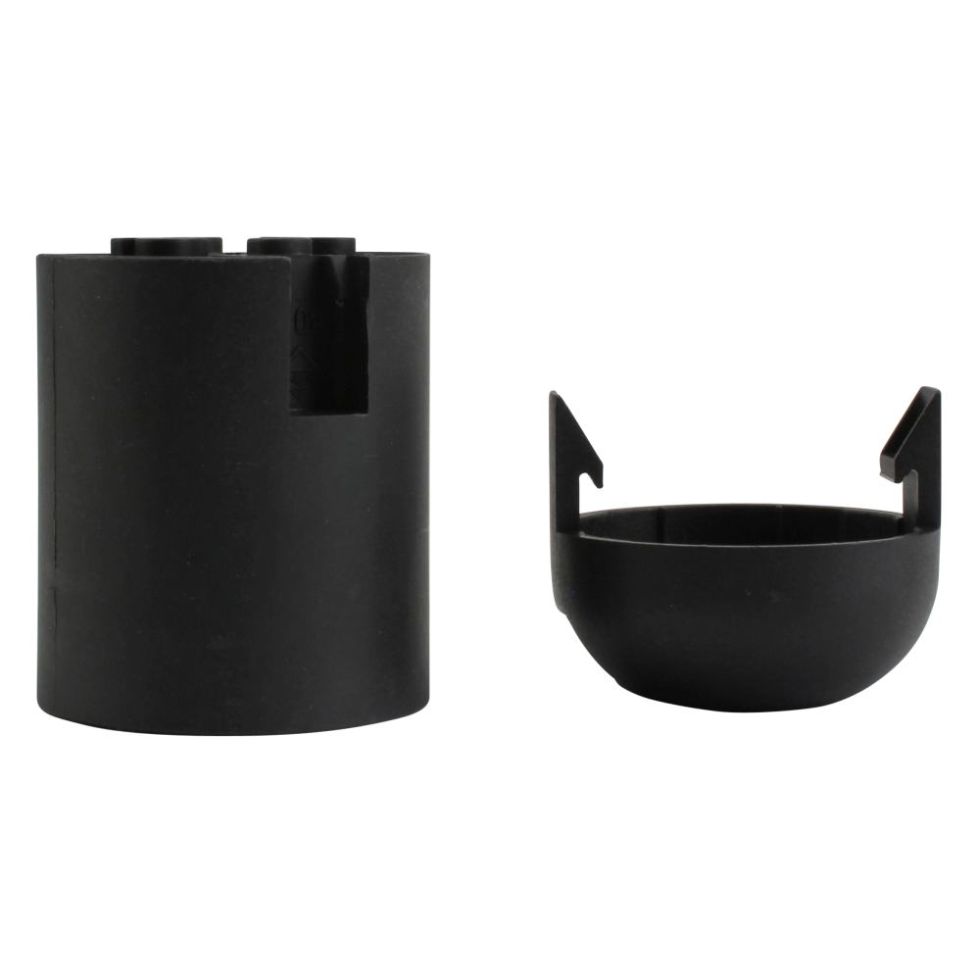 Lampen-Fassung Glattmantel E 27, schwarz