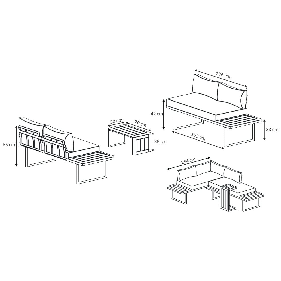 Primaster GartenmöbelSet Vulcano Holz/Aluminium kaufen Globus Baumarkt