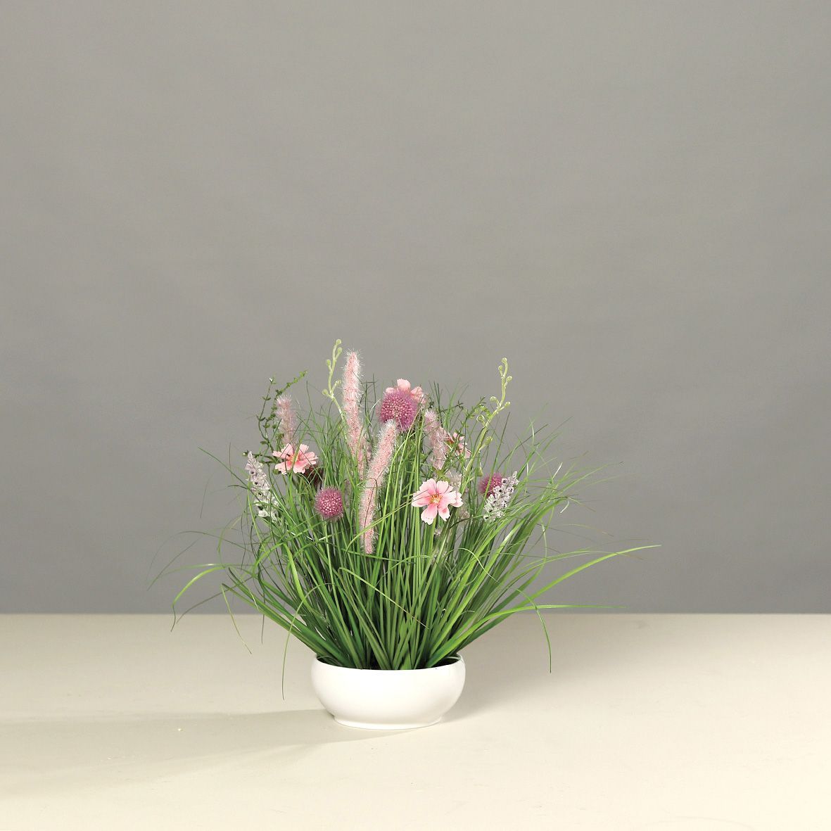 DPI künstliche Wiesenblumen in Kunststoffschale pink 40 cm GLO660754799