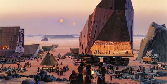 Germany product data sample: Komar Vlies Fototapete Star Wars Classic Java Markt 500 x 250 cm