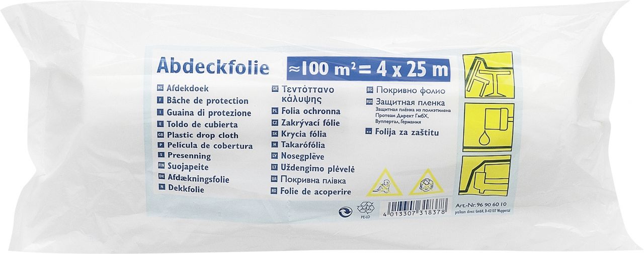 Color Expert Abdeckfolie HDPE Standard 4 x 25 m 100 m² GLO765202819