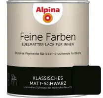 Alpina Feine Farben Lack Klassisches Matt-Schwarz 750ml