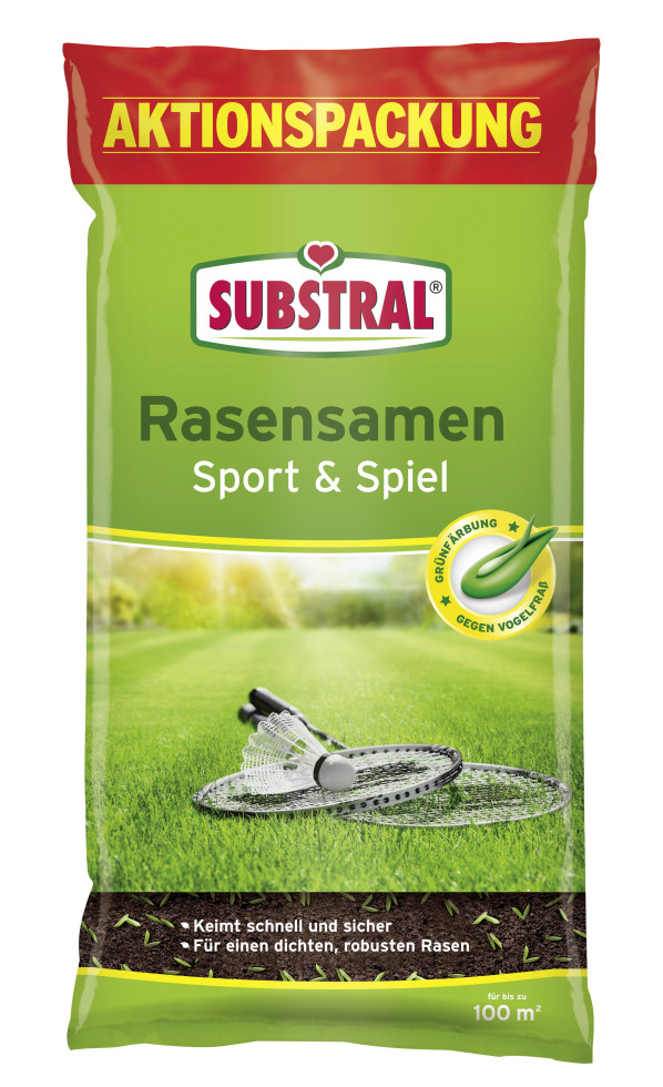 Substral Sport & Spiel Rasensamen 2kg schnell keimend für 100m²