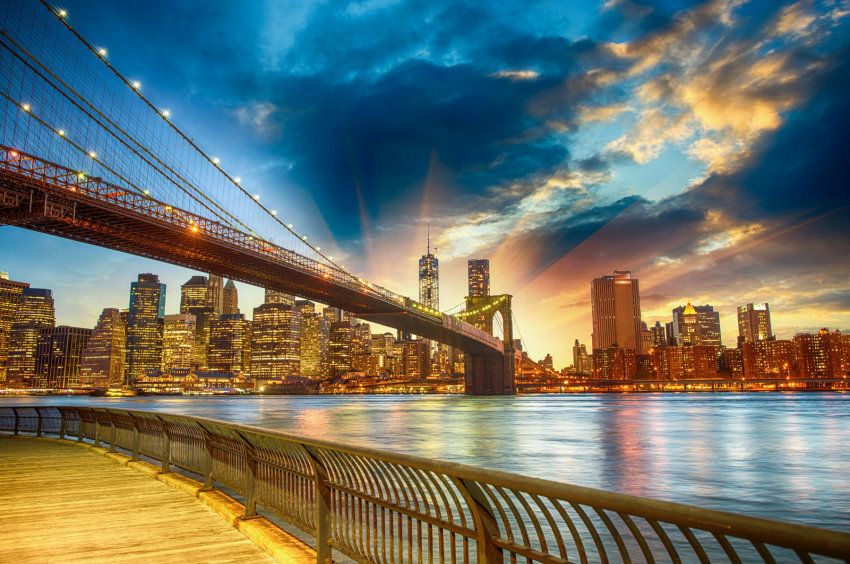 papermoon Vlies- Fototapete Digitaldruck 350 x 260 cm Manhattan Sunset